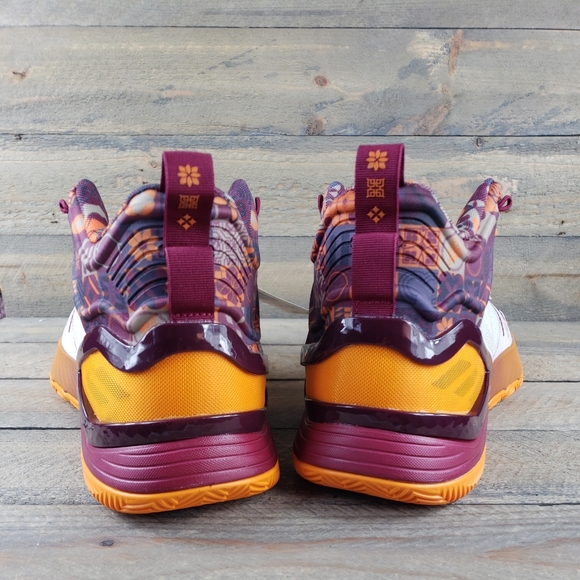 adidas Son of Chi Men's Bounce Basketball Athletic Shoes White Orange Maroon - Picture 4 of 12